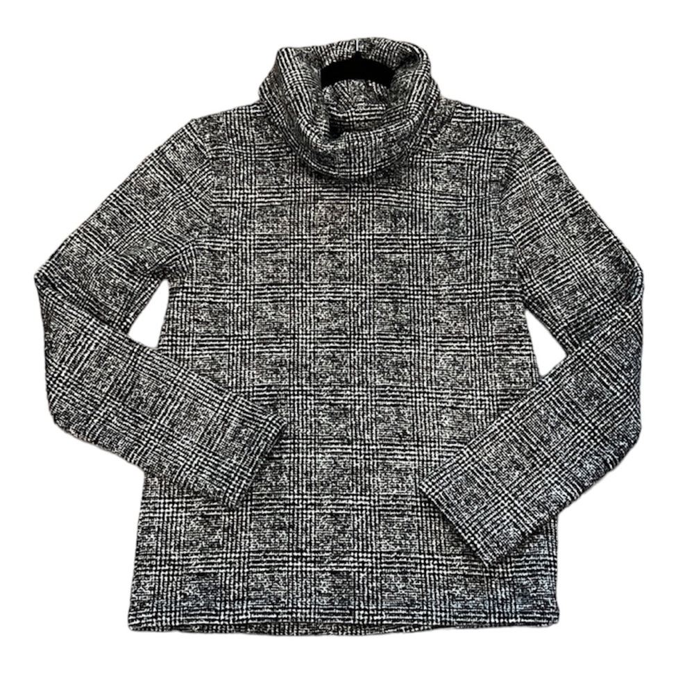 J. Crew Black and White Turtleneck Sweater